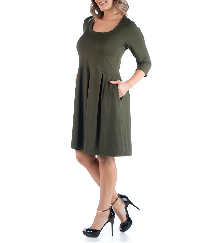Women's Plus Fit and Flare Dress