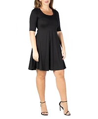 24seven Comfort Apparel Plus Knee Length Dress