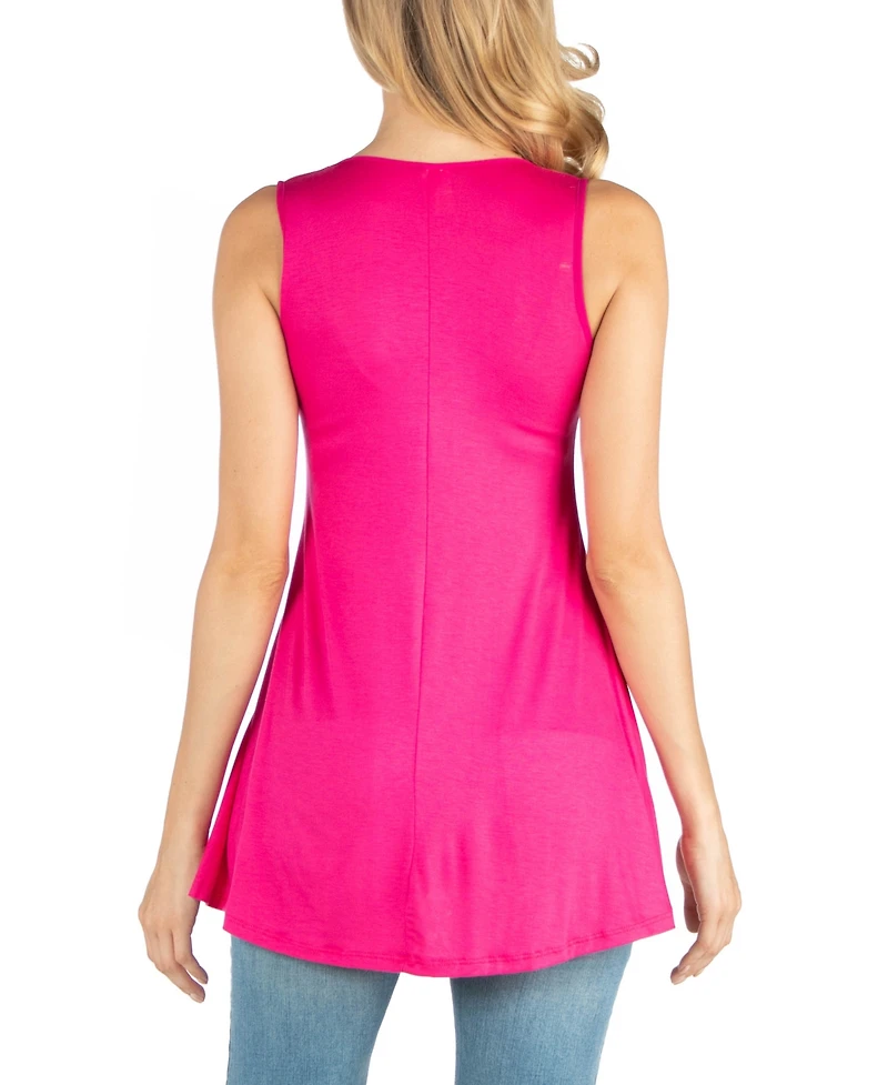 24seven Comfort Apparel Scoop Neck Sleeveless Maternity Tank Top