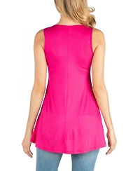 24seven Comfort Apparel Scoop Neck Sleeveless Maternity Tank Top