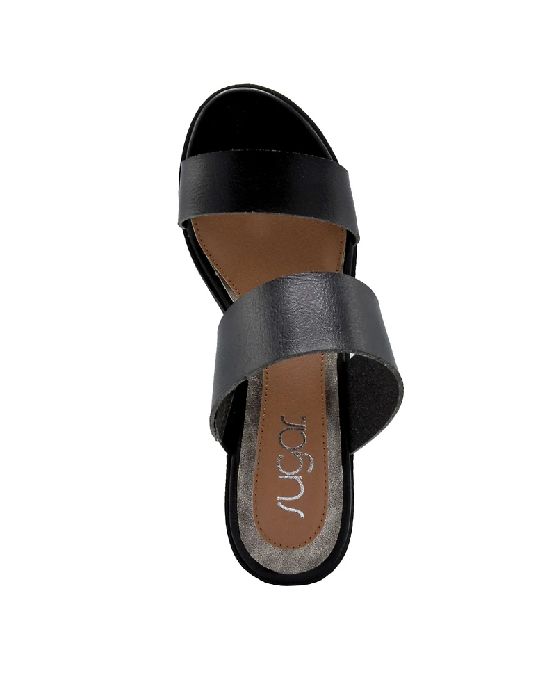 Sugar Women's Halo Two-Band Block-Heel Slides