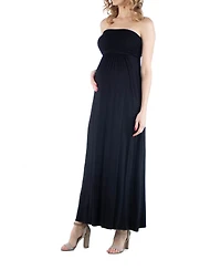 24seven Comfort Apparel Sleeveless Empire Waist Maternity Maxi Dress
