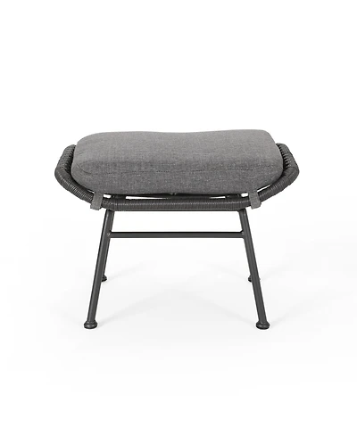 Noble House Montana Outdoor Modern Boho Ottoman, Set of 2