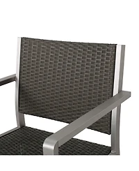Noble House Cape Coral Outdoor 3 Piece Bar Set with Glass Table Top