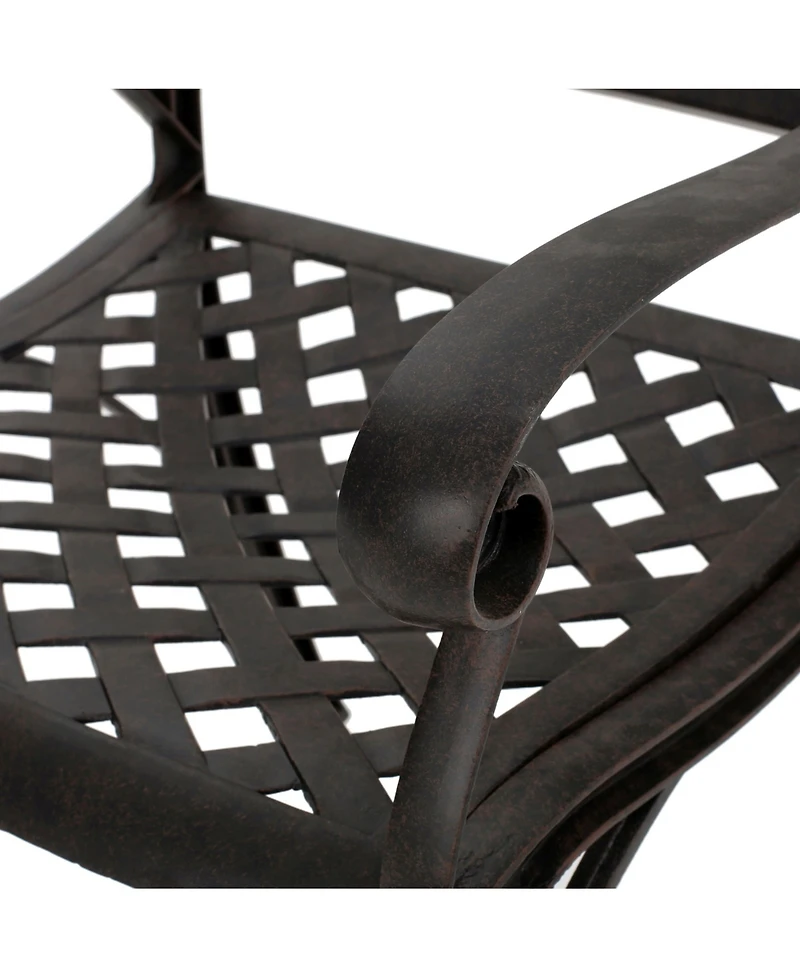 Noble House Alfresco Outdoor Cast Dining Chairs, Set of 2
