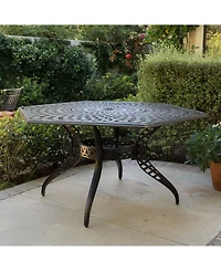 Noble House Cayman Traditional Outdoor Cast Hexagonal Dining Table
