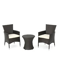 Noble House Polina Outdoor 3 Piece Chat Set