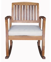 Noble House Dewitt Outdoor Rocking Chair with Cushion