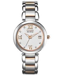 Citizen Women's Eco-Drive Signature Diamond Accent Two-Tone Stainless Steel Bracelet Watch 33mm EO1116-57A