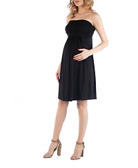 24seven Comfort Apparel Bandeau Top Empire Waist Short Maternity Dress