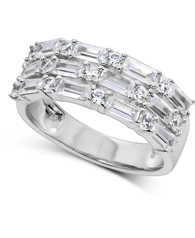 Arabella Cubic Zirconia Baguette Band in Sterling Silver