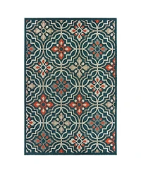 Oriental Weavers Latitude 709 Blue 7'10" x 10' Outdoor Area Rug