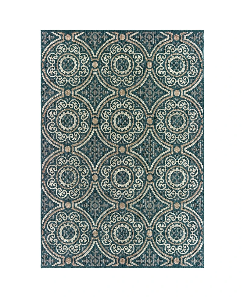 Oriental Weavers Latitude 609 Blue 7'10" x 10' Outdoor Area Rug
