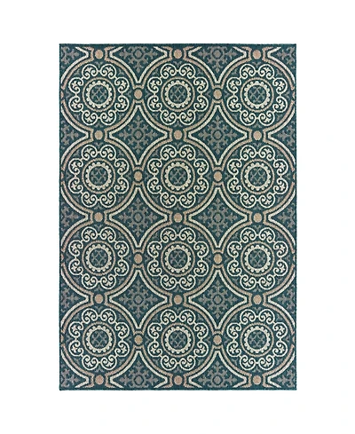 Oriental Weavers Latitude 609 Blue 7'10" x 10' Outdoor Area Rug
