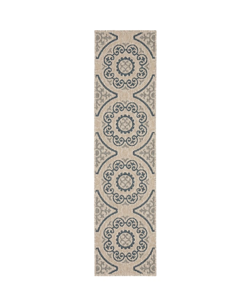 Oriental Weavers Latitude Gray 1'10" x 7'6" Runner Rug