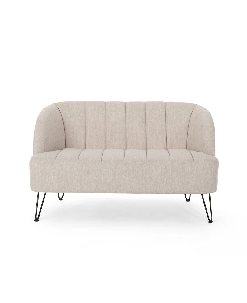 Noble House Lupine Modern Loveseat with Hairpin Legs
