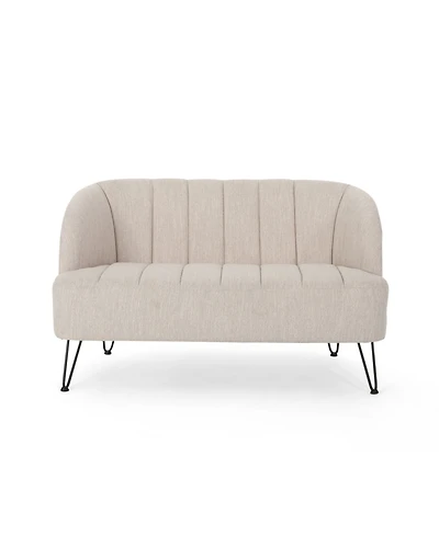 Noble House Lupine Modern Loveseat with Hairpin Legs