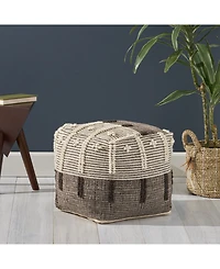 Noble House Arlene Boho Ottoman Pouf