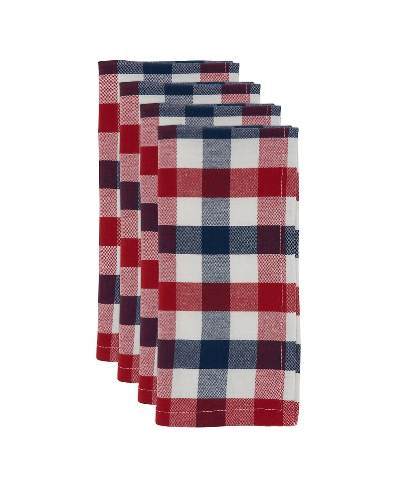 Saro Lifestyle Gingham Check Napkin Set of 4