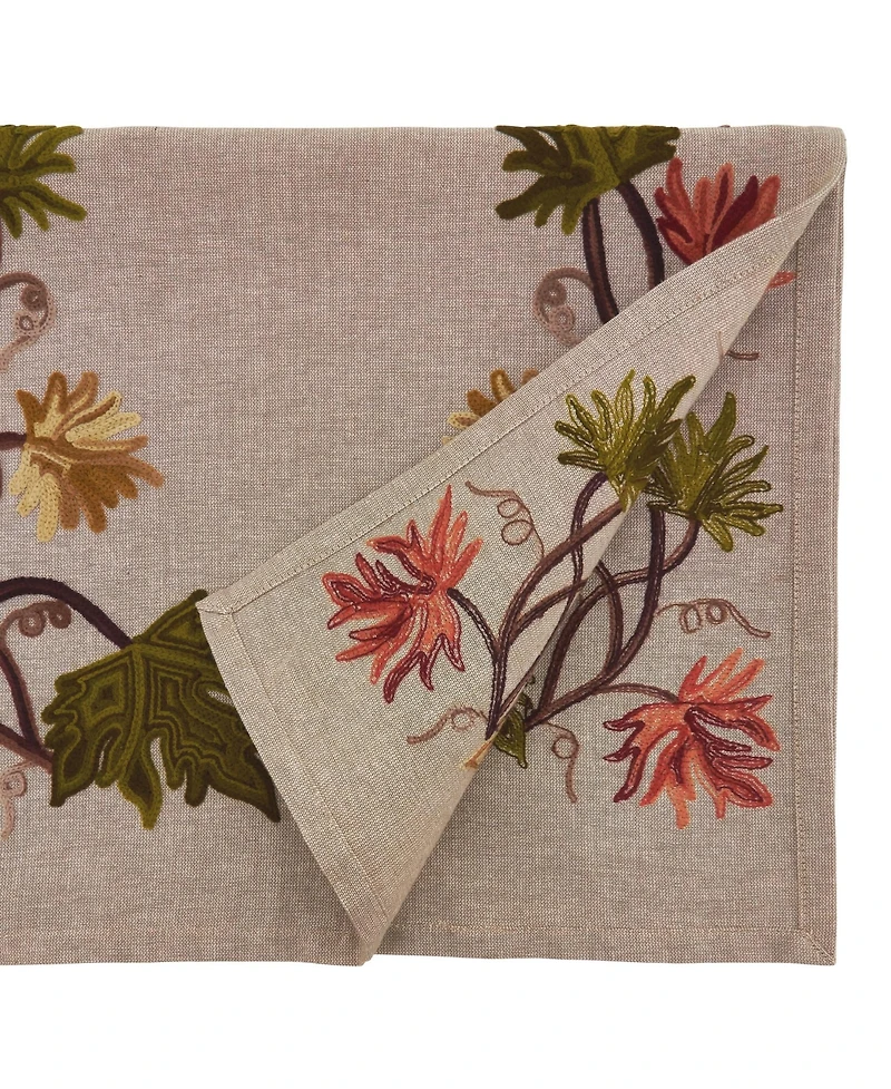 Saro Lifestyle Embroidered Fall Leaf Runner