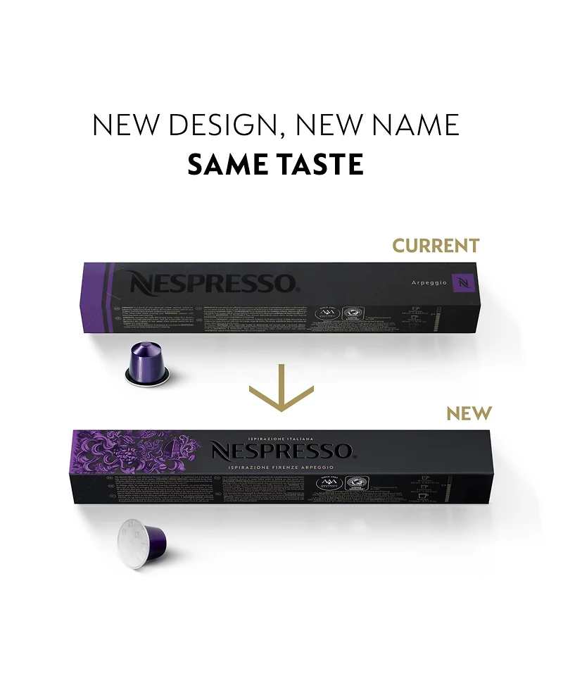 Nespresso Capsules OriginalLine, Ispirazione Firenze Arpeggio, Dark Roast Espresso Coffee, 50-Count Espresso Pods, Brews 1.35 oz