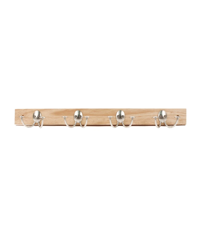 Spectrum Stratford Wall Mount 4-Double Hook Wood Rack