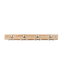 Spectrum Stratford Wall Mount 4-Double Hook Wood Rack