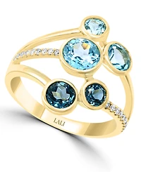 Lali Jewels Multi-Gemstone (2 ct. t.w.) & Diamond (1/10 Ring 14k Gold
