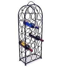 Sorbus 23-Bottle Bordeaux Chateau Wine Rack - Elegant Storage, Timeless Style, Optimal Freshness for Your Wine Collection (Black)