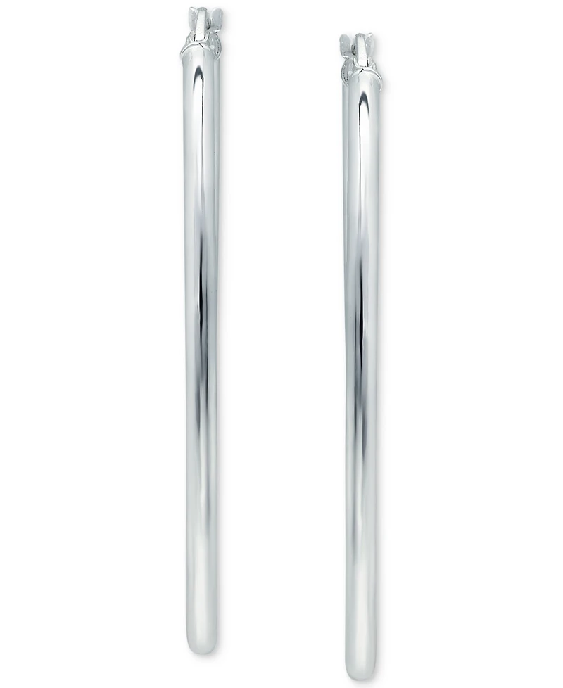 Giani Bernini Medium Oval Skinny Hoop Earrings in 18K Gold-Plated Sterling Silver, or Sterling Silver, 1-5/8", Created for Macy's