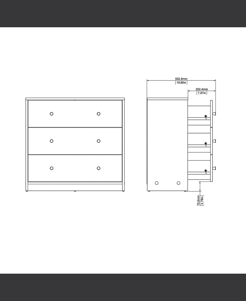 Portland 3-Drawer Chest