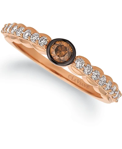Le Vian Chocolatier Multi-Color Diamond Ring (3/8 ct. t.w.) in 14k Rose Gold