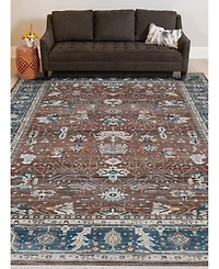 Amer Rugs Arcadia Arc-3 Red/ Navy 5' x 7'8" Area Rug