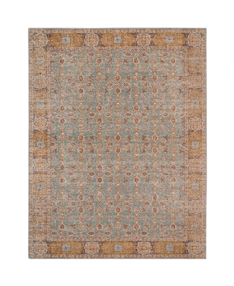 Amer Rugs Eternal Ete-27 Teal/ Gold 7'6" x 9'6" Area Rug