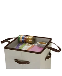 Household Essential Tall Wrapping Paper Organizer Storage Box with Lift-Out Ribbon Tray
