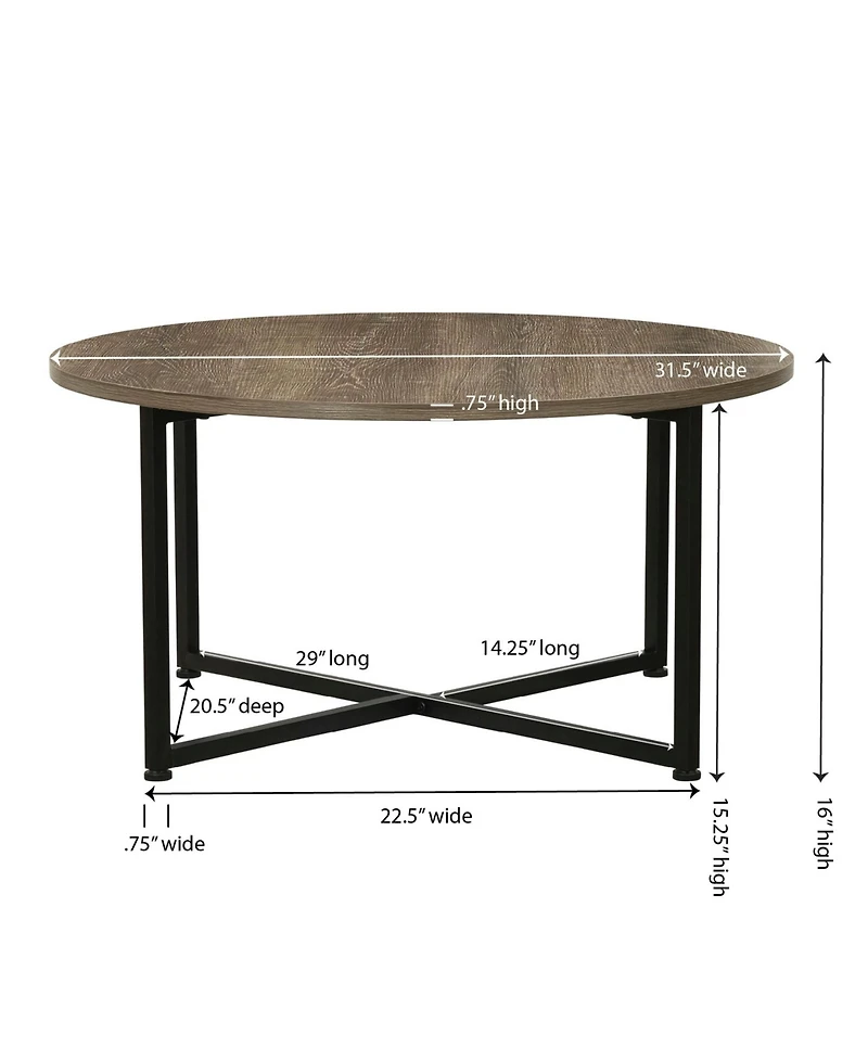 Household Essential Round Coffee Table With Frame