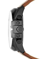 Diesel Men's Only The Brave Brown Leather Strap Watch 51x59mm