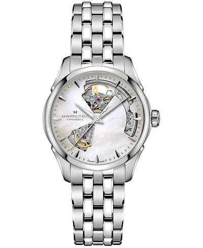 Hamilton Women's Swiss Automatic Jazzmaster Open Heart Stainless Steel Bracelet Watch 36mm