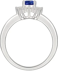 Sapphire (1 ct. t.w.) & Diamond (1/4 Ring 14k White Gold (Also Available Emerald, Tanzanite Ruby)