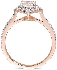Morganite (1-1/7 ct. t.w.), White Sapphire (1/5 t.w.) & Diamond (1/4 Ring 14k Rose Gold