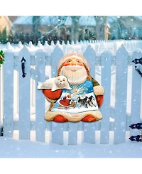 Designocracy Northern Light Santa Christmas Door Hanger