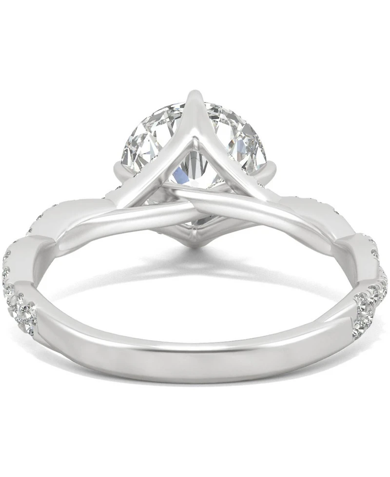 Charles & Colvard Moissanite Twist Engagement Ring (2-1/3 ct. t.w. Dew) 14k White Gold