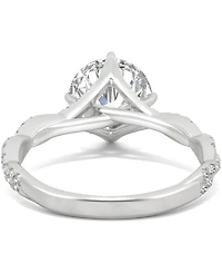 Charles & Colvard Moissanite Twist Engagement Ring (2-1/3 ct. t.w. Dew) 14k White Gold