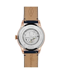 Fossil Townsman Automatic Navy Leather Watch 44mm