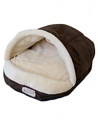 Armarkat Slipper Shape Cat Bed for Indoor Cats & Dogs, Mocha/Beige - Waterproof and Skid-Free Base