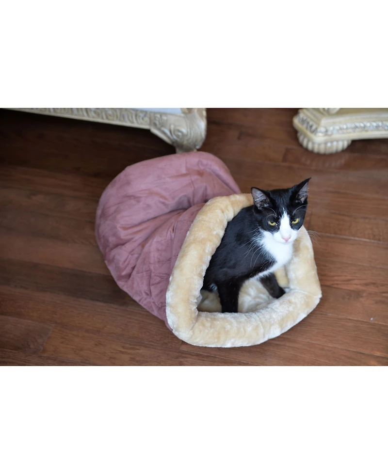 Armarkat Sleep Shape Cat Bed, Soft Cave Bed for Dog and Cat, C15HTH/Mh, Indian Red
