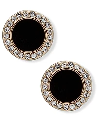 Dkny Gold-Tone Stone & Crystal Halo Stud Earrings