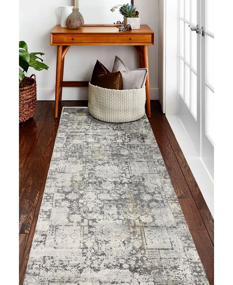 Bashian Charm Cha- Gray 2'6" x 8' Runner Rug
