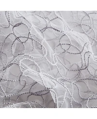 Hlc.me Audrey Embroidered Premium Soft Decorative Sheer Voile Light Filtering Grommet Window Treatment Curtain Drapery Panels for Bedroom & Living Roo