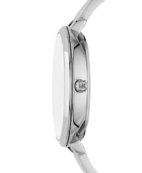 Michael Kors Women's Silver-Tone Half Bangle Bracelet Watch 38mm